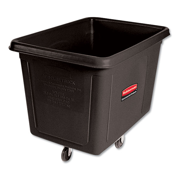 Rubbermaid® Commercial Cube Truck, 149 gal, 600 lb Capacity, Plastic, Black (RCP4619BLA)