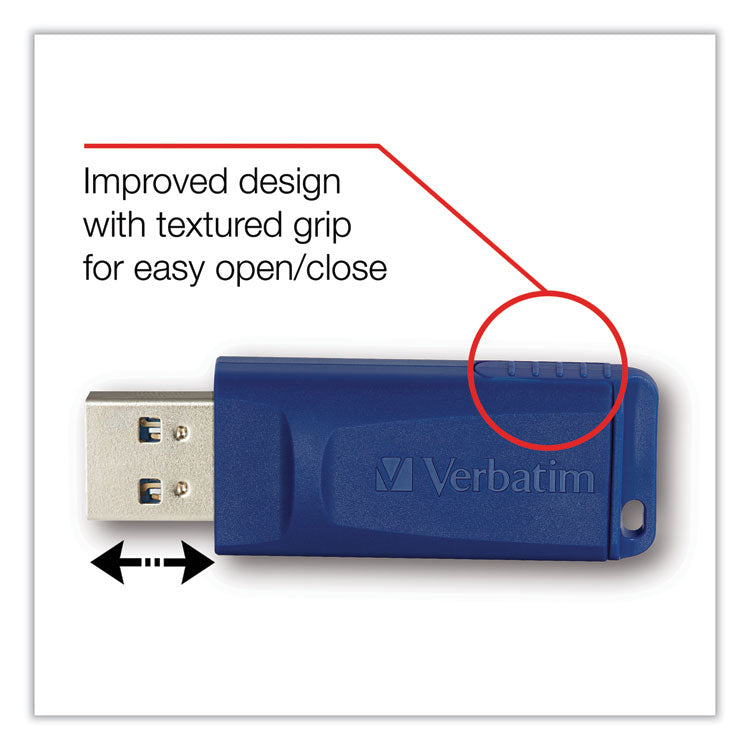 Verbatim® Classic USB 2.0 Flash Drive, 64 GB, Blue (VER98658)