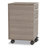 Linea Italia® Urban Mobile File Pedestal, Left or Right, 2-Drawers: Box/File, Legal/A4, Natural Walnut, 16" x 15.25" x 23.75" (LITUR610NW)