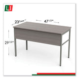 Linea Italia Urban Desk Workstation, 47.25w x 23.75d x 29.5h, Ash (LITUR600ASH) Each
