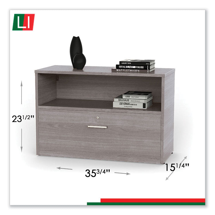 Linea Italia® Urban 36" Credenza, Bottom Pedestal, 35.25w x 15.25d x 23.75h, Ash (LITUR604ASH)