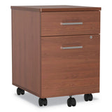 Linea Italia® Trento Line Mobile Pedestal File, Left or Right, 2-Drawers: Box/File, Legal/Letter, Cherry, 16.5" x 19.75" x 23.63" (LITTR752CH)