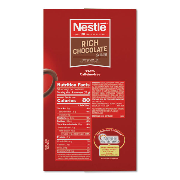 Nestlé® Hot Cocoa Mix, Rich Chocolate, 0.71 oz Packets, 50/Box, 6 Box/Carton (NES25485CT)