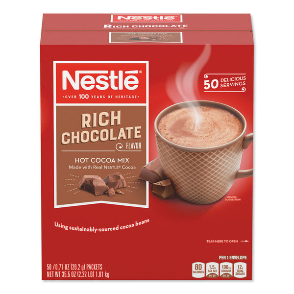 Nestlé® Hot Cocoa Mix, Rich Chocolate, 0.71 oz Packets, 50/Box, 6 Box/Carton (NES25485CT)