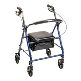 drive™ 4 Wheel Rollator Blue Adjustable Height / Folding Steel Frame (1196512_EA) 1/EA