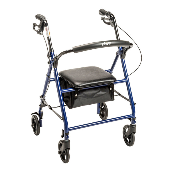 drive™ 4 Wheel Rollator Blue Adjustable Height / Folding Steel Frame (1196512_EA) 1/EA