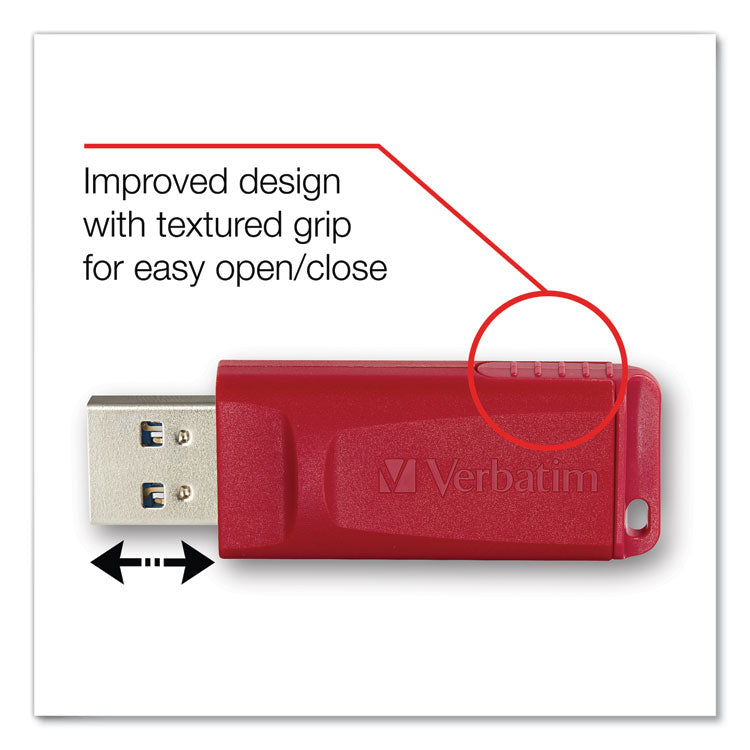 Verbatim® Store 'n' Go USB Flash Drive, 16 GB, Assorted Colors, 3/Pack (VER99122)