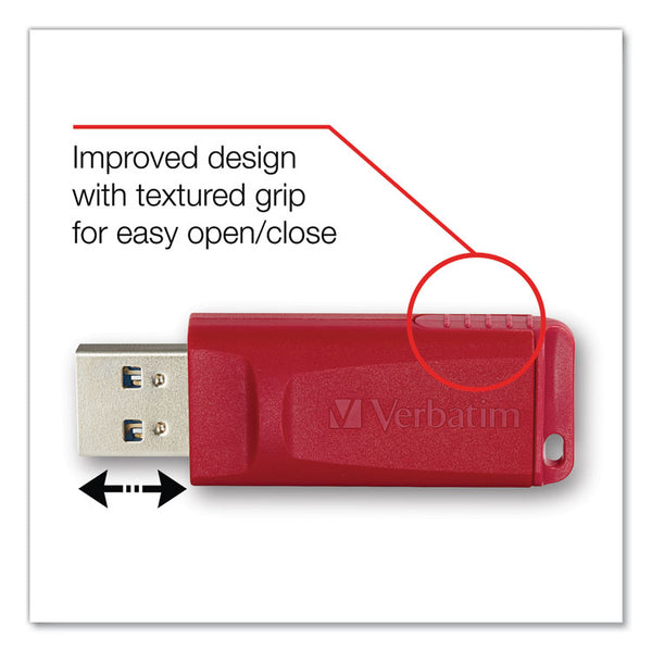 Verbatim® Store 'n' Go USB Flash Drive, 128 GB, Red (VER98525)