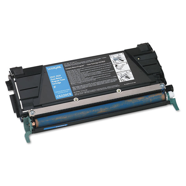 Lexmark™ C5220CS Return Program Toner, 3,000 Page-Yield, Cyan (LEXC5220CS)