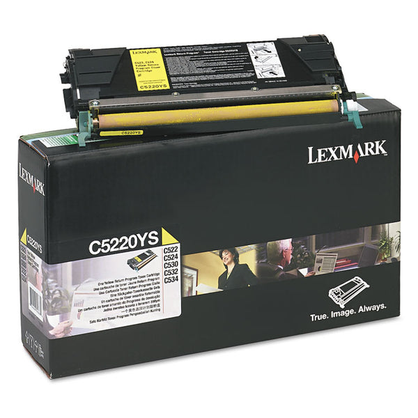 Lexmark™ C5220YS Return Program Toner, 3,000 Page-Yield, Yellow (LEXC5220YS)