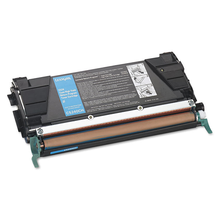 Lexmark™ C5240CH Return Program High-Yield Toner, 5,000 Page-Yield, Cyan (LEXC5240CH) Each