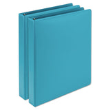 Samsill® Earth’s Choice Plant-Based Durable Fashion View Binder, 3 Rings, 1" Capacity, 11 x 8.5, Turquoise, 2/Pack (SAMU86377)