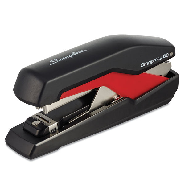 Swingline® Omnipress SO60 Heavy-Duty Full Strip Stapler, 60-Sheet Capacity, Black/Red (RPD5000591)