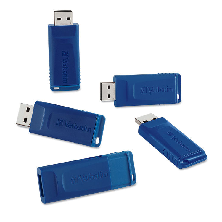 Verbatim® Classic USB 2.0 Flash Drive, 8 GB, Blue, 5/Pack (VER99121)