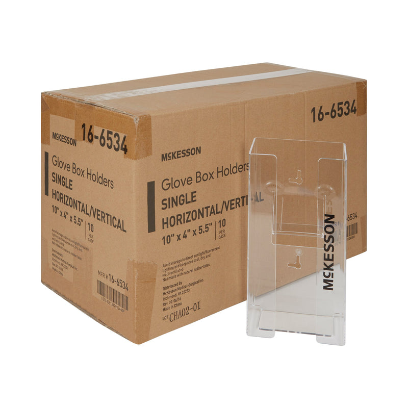 McKesson Glove Box Holder Horizontal or Vertical Mounted 1-Box Capacity Clear 4 X 5-1/2 X 10 Inch Plastic (464711_EA) 1/EA