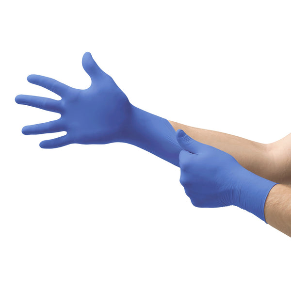 MICROFLEX® Cobalt® Exam Glove X-Large NonSterile Nitrile Standard Cuff Length Fully Textured Blue Not Rated (949837_BX) 100/BX