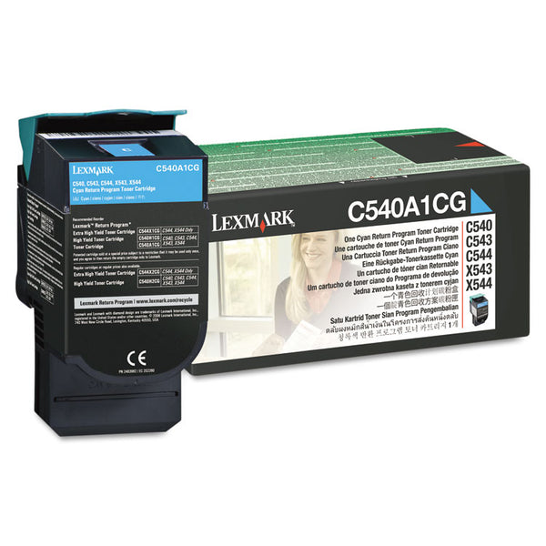 Lexmark™ C540A1CG Return Program Toner, 1,000 Page-Yield, Cyan (LEXC540A1CG)