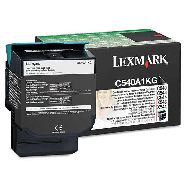 Lexmark™ C540A1KG Return Program Toner, 1,000 Page-Yield, Black (LEXC540A1KG)