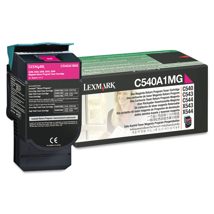 Lexmark™ C540A1MG Return Program Toner, 1,000 Page-Yield, Magenta (LEXC540A1MG) Each