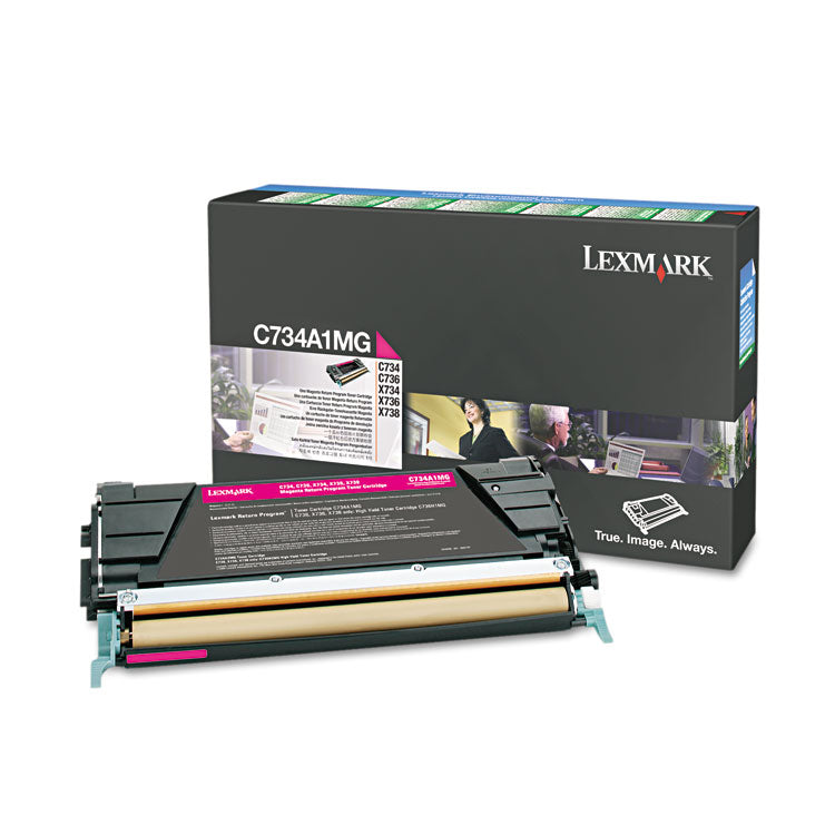 Lexmark™ C734A1MG Return Program Toner, 6,000 Page-Yield, Magenta (LEXC734A1MG) Each