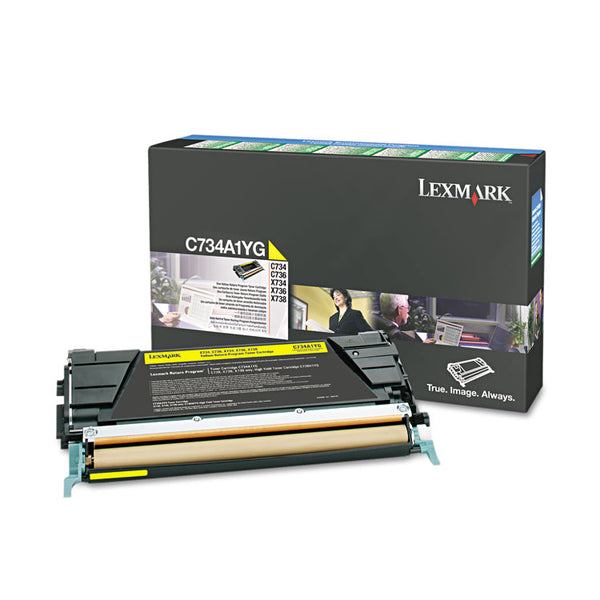 Lexmark™ C734A1YG Return Program Toner, 6,000 Page-Yield, Yellow (LEXC734A1YG)