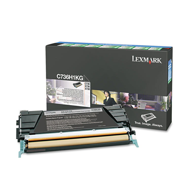 Lexmark™ C736H1KG Return Program High-Yield Toner, 12,000 Page-Yield, Black (LEXC736H1KG)