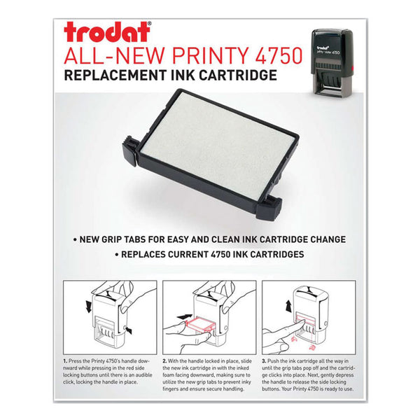 Trodat® E4750 Printy Replacement Pad for Trodat Self-Inking Stamps, 1" x 1.63", Blue/Red (USSP4750BR) Each