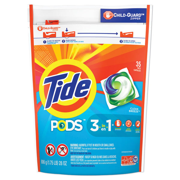 Tide® Pods, Laundry Detergent, Clean Breeze, 35/Pack, 4 Pack/Carton (PGC93126CT)