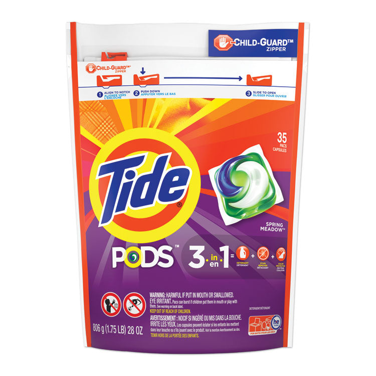 Tide® Pods, Laundry Detergent, Spring Meadow, 35/Pack, 4 Packs/Carton (PGC93127CT)