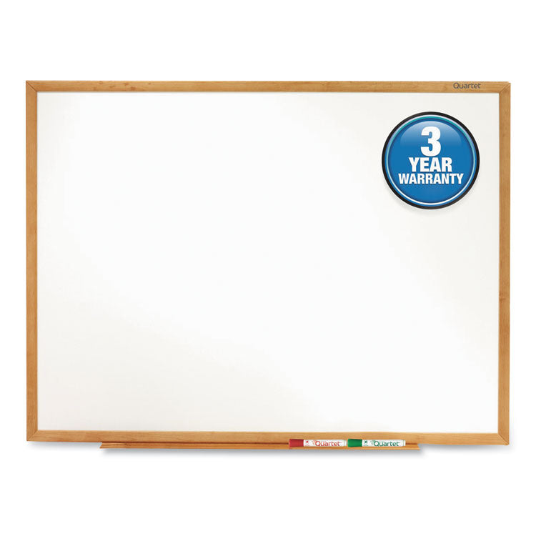 Quartet® Classic Series Total Erase Dry Erase Boards, 36 x 24, White Surface, Oak Fiberboard Frame (QRTS573)