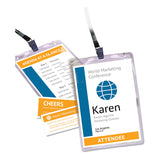 Avery® Lanyard-Style Badge Holder w/Laser/Inkjet Inserts, Top Load, 4.25 x 6, WE, 25/PK (AVE8520) Pack of 25