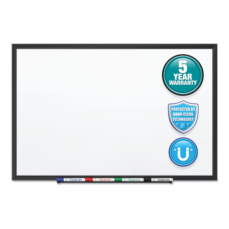 Quartet® Classic Series Nano-Clean Dry Erase Board, 24 x 18, White Surface, Black Aluminum Frame (QRTSM531B)