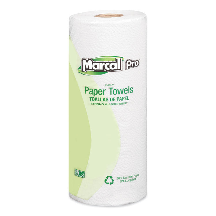 Marcal PRO™ 100% Premium Recycled Perforated Kitchen Roll Towels, 2-Ply, 11 x 9, White, 70/Roll, 15 Rolls/Carton (MRC610) Case of 15