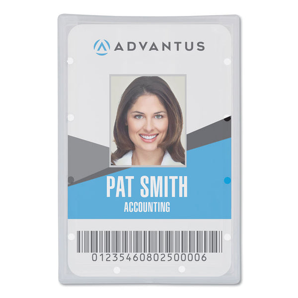 Advantus Clear ID Card Holder, Horizontal, Clear 2.31" x 3.69" Holder, 2.13" x 3.38" Insert, 25/Pack (AVT97100)