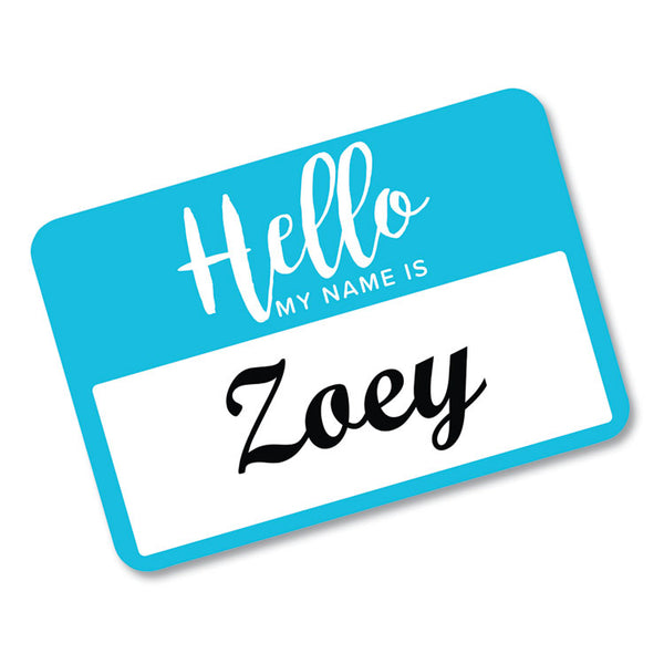 Avery® Flexible Adhesive Name Badge Labels, "Hello", 3 3/8 x 2 1/3, Assorted, 120/PK (AVE8722)