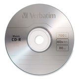 Verbatim® CD-R Music Recordable Disc, 700 MB/80 min, 40x, Spindle, Silver, 25/Pack (VER96155)