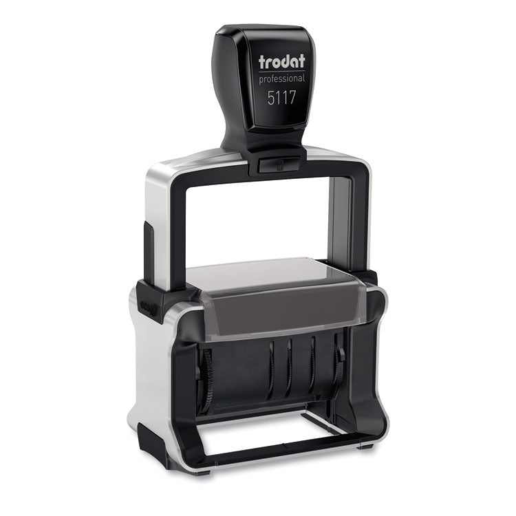 Trodat® Professional 12-Message Date Stamp, Self-Inking, 2.25 x 0.38, Black (USST5117) Each