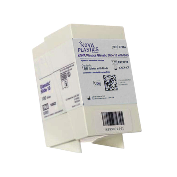 KOVA Plastics Glasstic Urinalysis Microscope Slide Plain (174677_BX) 100/BX