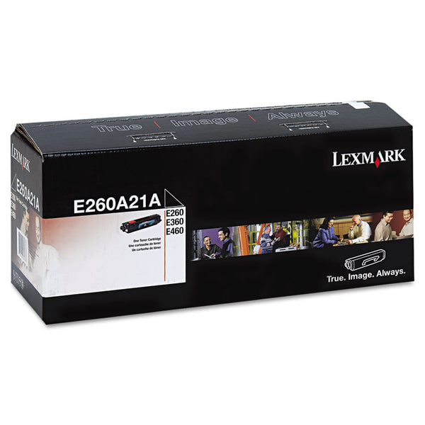 Lexmark™ E260A21A Toner, 3,500 Page-Yield, Black (LEXE260A21A)