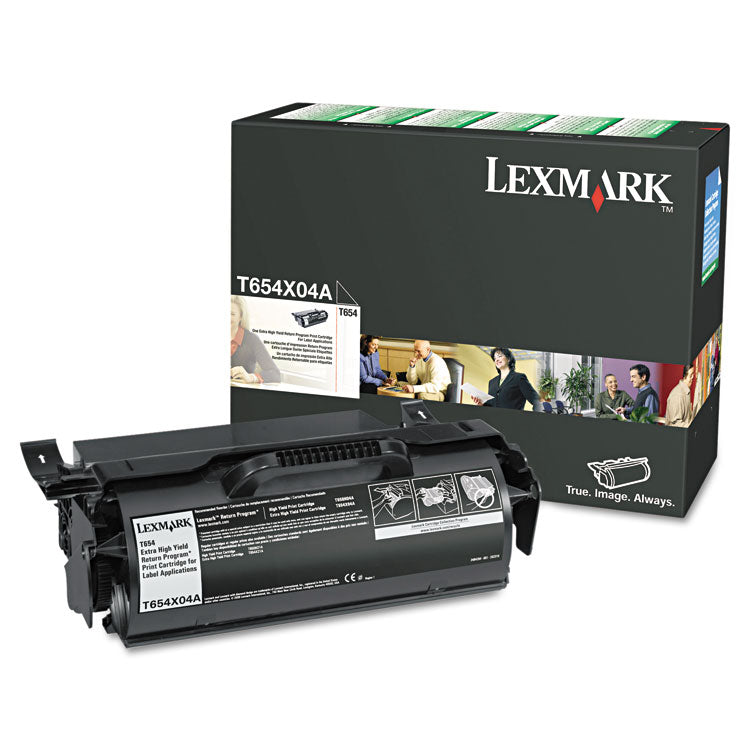 Lexmark™ T654X04A Return Program Extra High-Yield Toner, 36,000 Page-Yield, Black (LEXT654X04A)