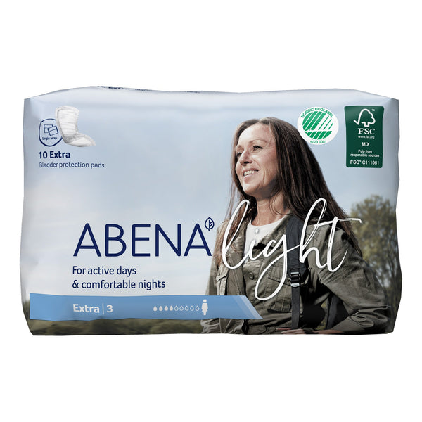 Abena™ Light Extra Bladder Control Pad 13 Inch Length Light Absorbency Fluff / Polymer Core One Size Fits Most (1117091_BG) 10/BG