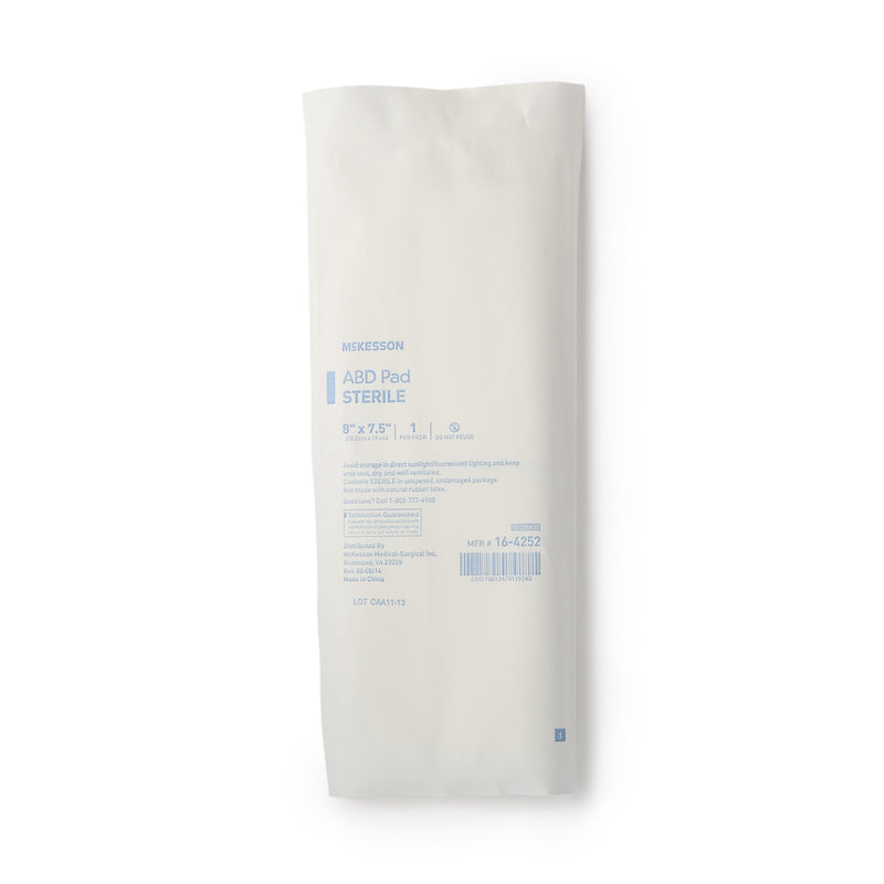 McKesson Abdominal Pad 7-1/2 X 8 Inch Sterile 1 per Pack (446058_PK) 1/PK
