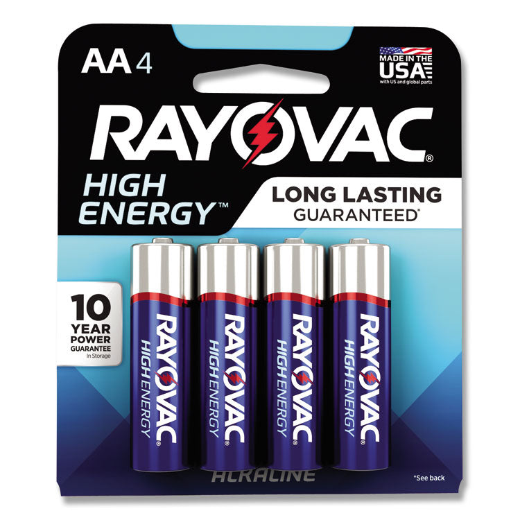 Rayovac® High Energy Premium Alkaline AA Batteries, 4/Pack (RAY8154K) Pack of 4