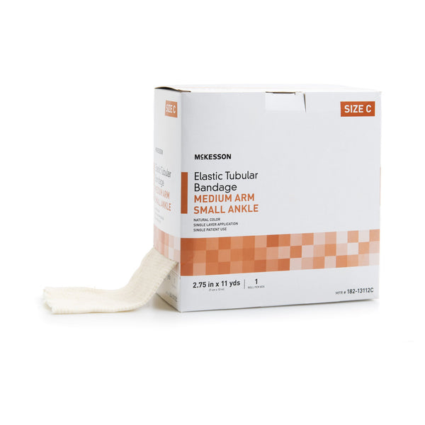 McKesson Spandagrip™ Elastic Tubular Support Bandage 2-3/4 Inch X 11 Yard Medium Arm / Small Ankle Pull On Natural NonSterile Size C Standard Compression (1112848_BX) 1/BX