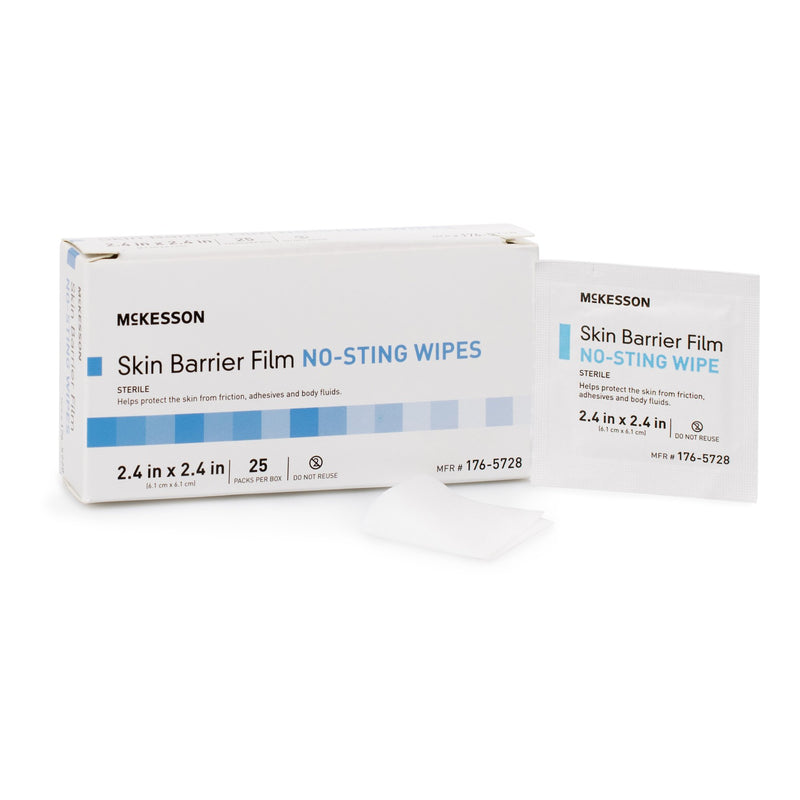 McKesson No Sting Skin Barrier Wipe 75 to 100% Strength Hexamethyldisiloxane Individual Packet Sterile (1088820_EA) 1/EA