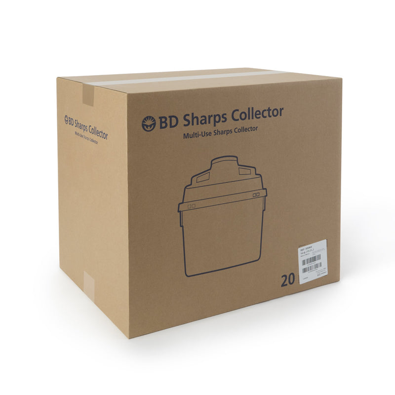 BD™ Sharps Container Red Base 11-1/2 H X 12-4/5 W X 8-4/5 D Inch Vertical Entry 3.5 Gallon (188054_EA) 1/EA