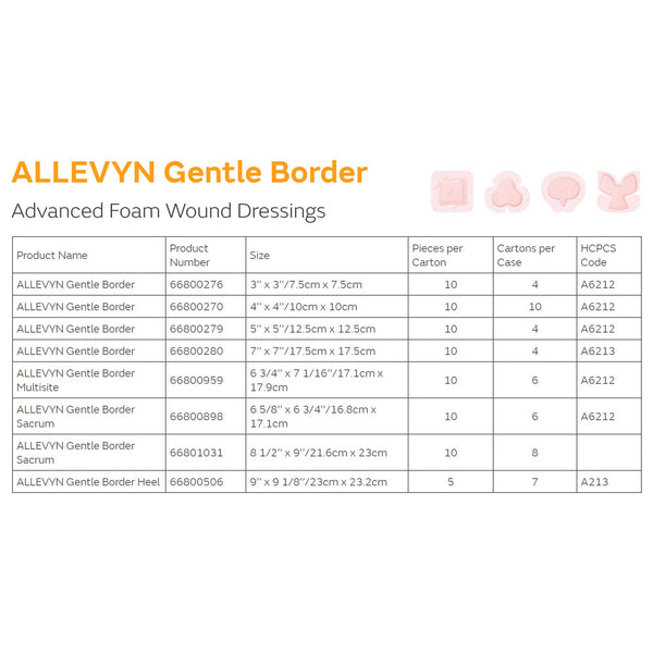 Allevyn Gentle Border Foam Dressing 6-3/4 X 7-5/8 Inch With Border Film Backing Silicone Gel Adhesive Multisite Sterile (784969_EA) 1/EA