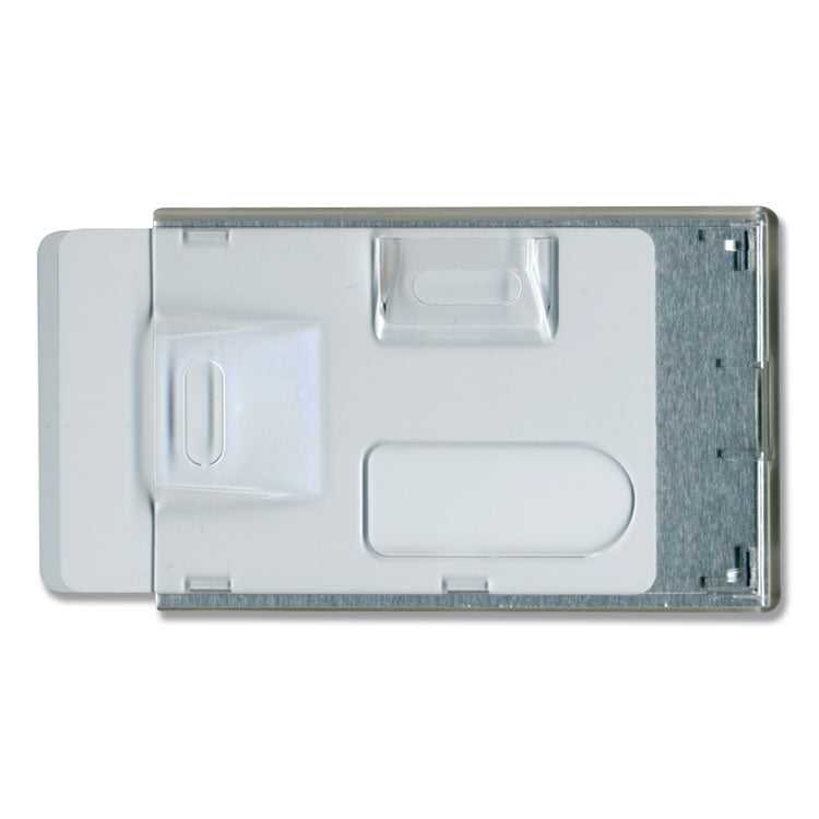 Advantus Rigid Two-Badge RFID Blocking Smart Card Holder, Horizontal/Vertical, Clear 3.68" x 2.38" Holder, 3.38" x 2.13" Insert, 20/PK (AVT76416) Pack of 20