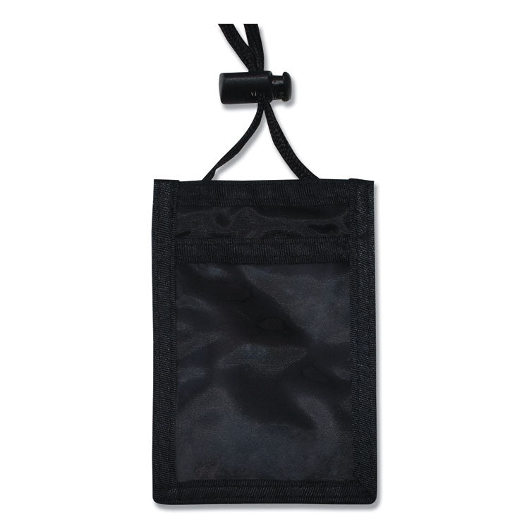 Advantus ID Badge Holders with Convention Neck Pouch, Vertical, Black/Clear 3.25" x 5" Holder, 2.38" x 3.5" Insert, 48" Cord, 12/Pack (AVT75453) Pack of 12