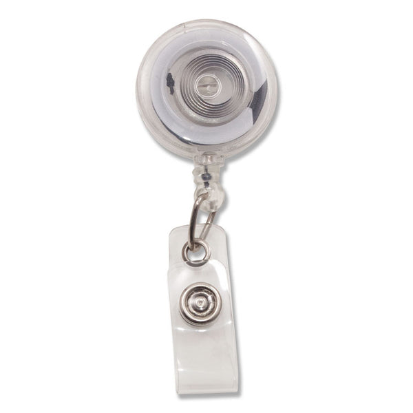 Advantus Translucent Retractable ID Card Reel, 30" Extension, Clear, 12/Pack (AVT75473) Pack of 12